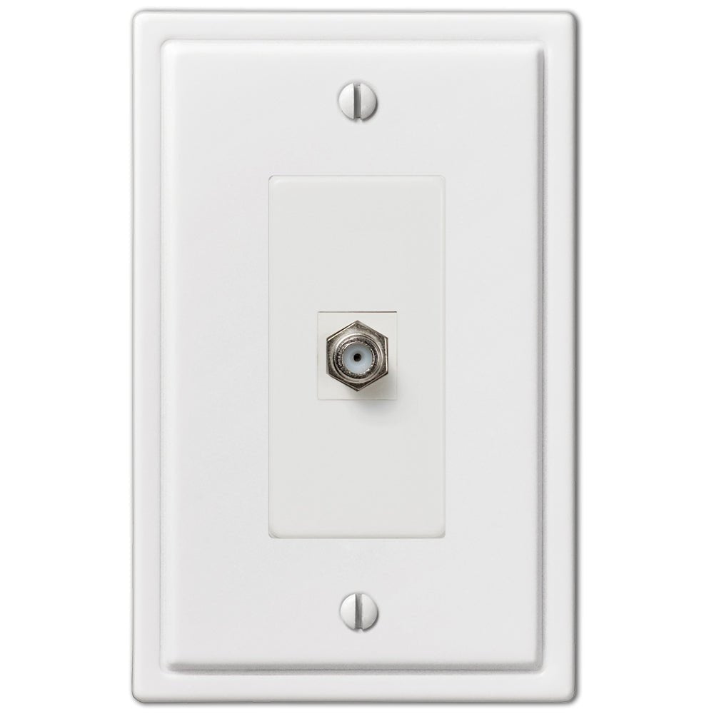 Placa de pared con conector para cable de acero blanco moderno