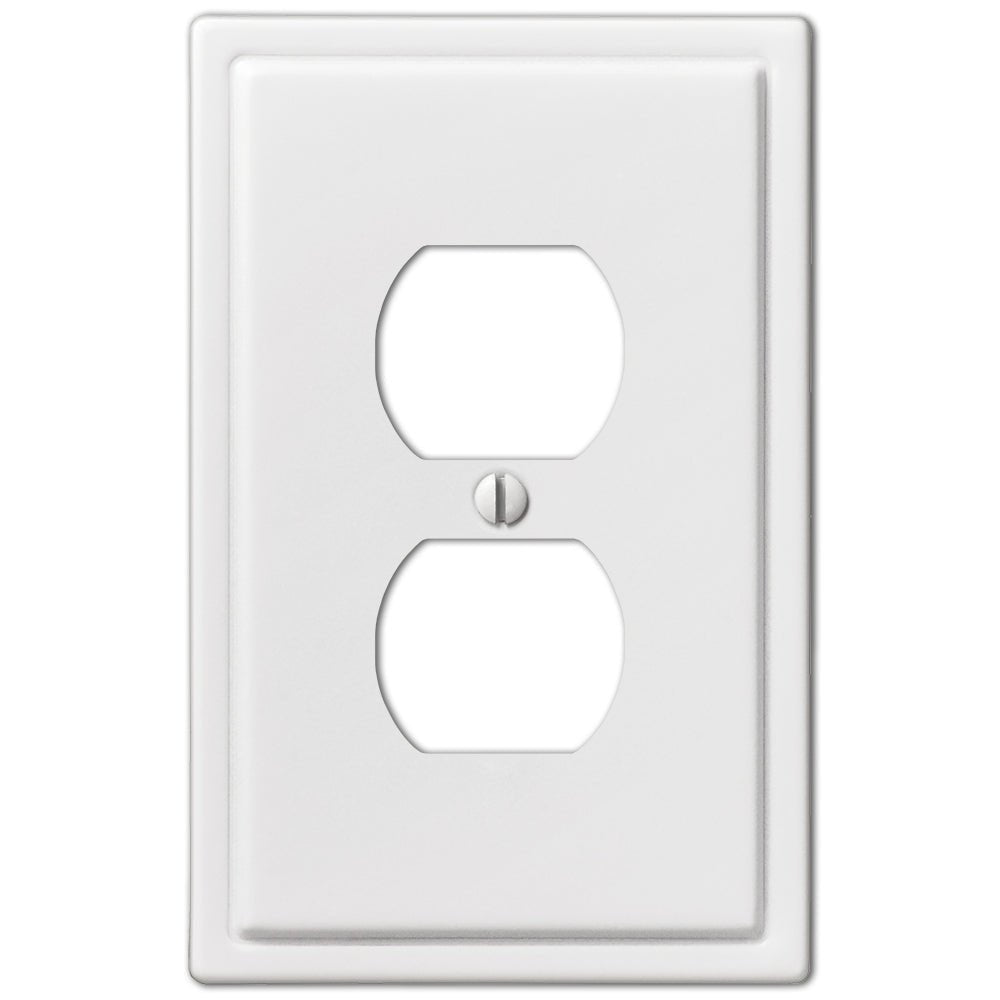Placa de pared dúplex de acero blanco moderno