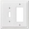 Placa de pared moderna de acero blanco: 1 palanca y 1 balancín