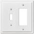 Placa de pared moderna de acero blanco: 1 palanca y 1 balancín