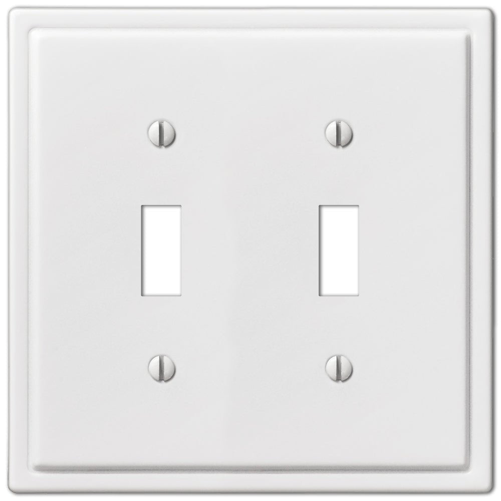 Moderne White Steel - 2 Toggle Wallplate