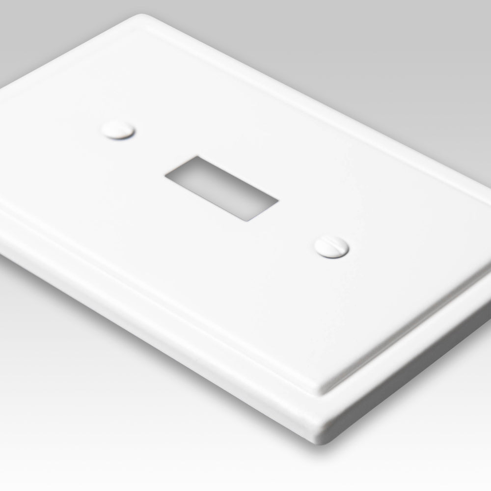 Moderne White Steel - 2 Toggle Wallplate