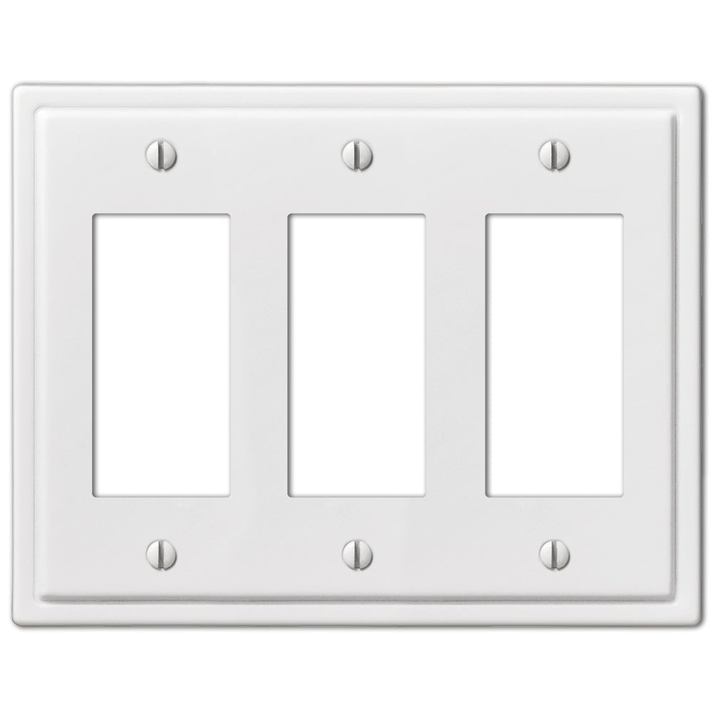 Moderne White Steel - 3 Rocker  Wallplate