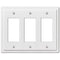 Moderne White Steel - 3 Rocker  Wallplate