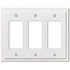 Moderne White Steel - 3 Rocker  Wallplate