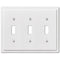 Moderne White Steel - 3 Toggle Wallplate