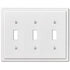 Moderne White Steel - 3 Toggle Wallplate