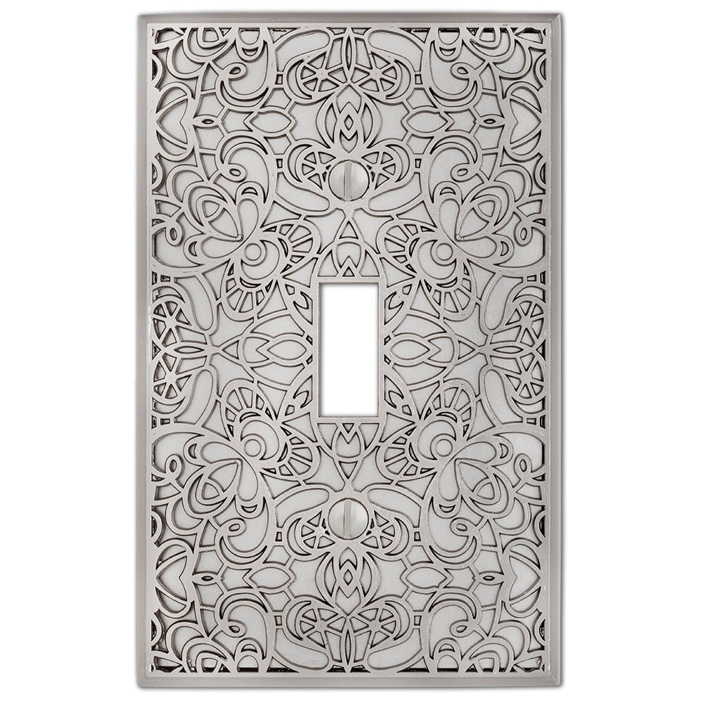 Placa de pared Momfort de níquel satinado fundido con 1 palanca