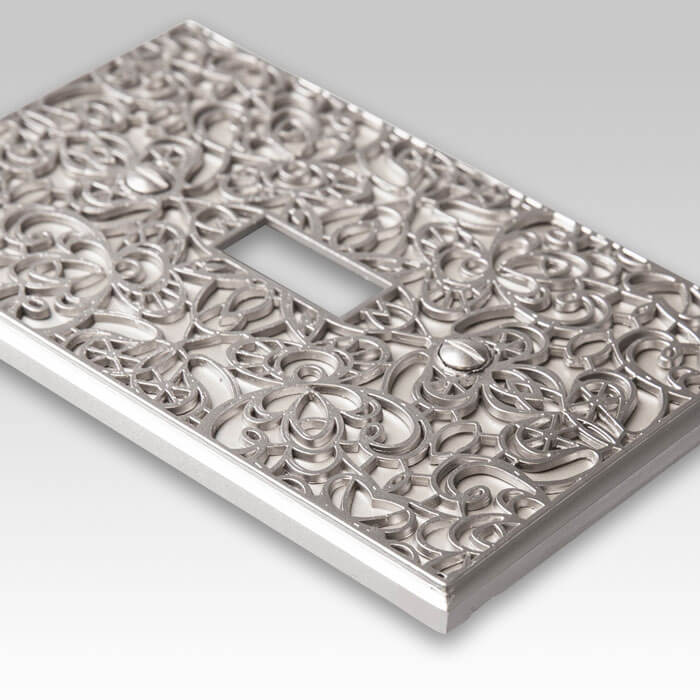 Momfort Satin Nickel Cast - 3 Toggle Wallplate