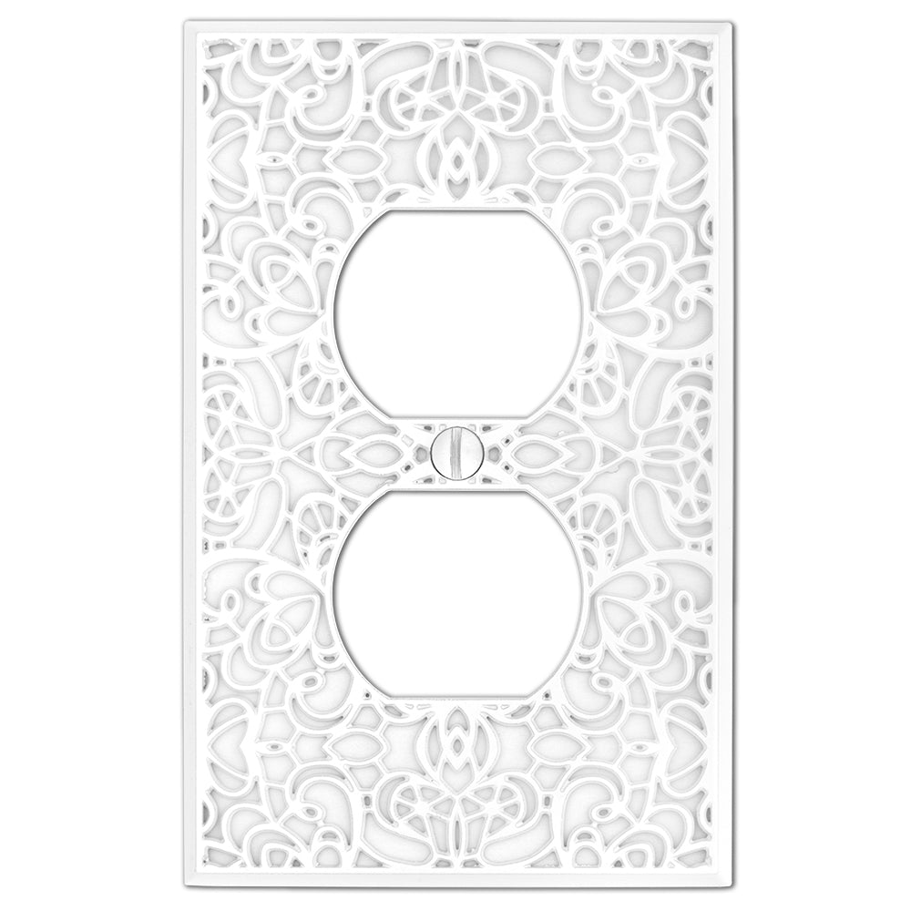 Momfort White Cast - 1 placa de pared dúplex