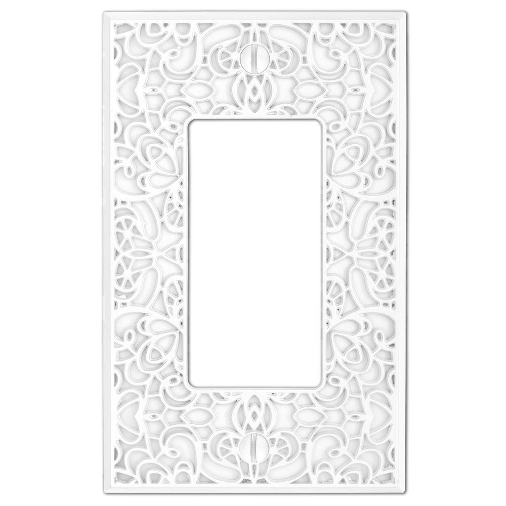 Momfort - Placa de pared para 1 mecedora de fundición blanca