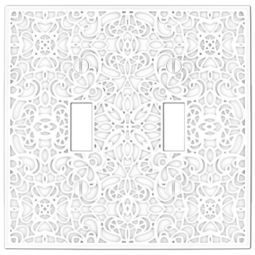 Momfort White Cast - 2 Toggle Wallplate