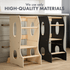 Stable Montessori Learning Tower: Wooden Growing Chair - Ivory