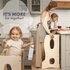 Stable Montessori Learning Tower: Wooden Growing Chair - Ivory