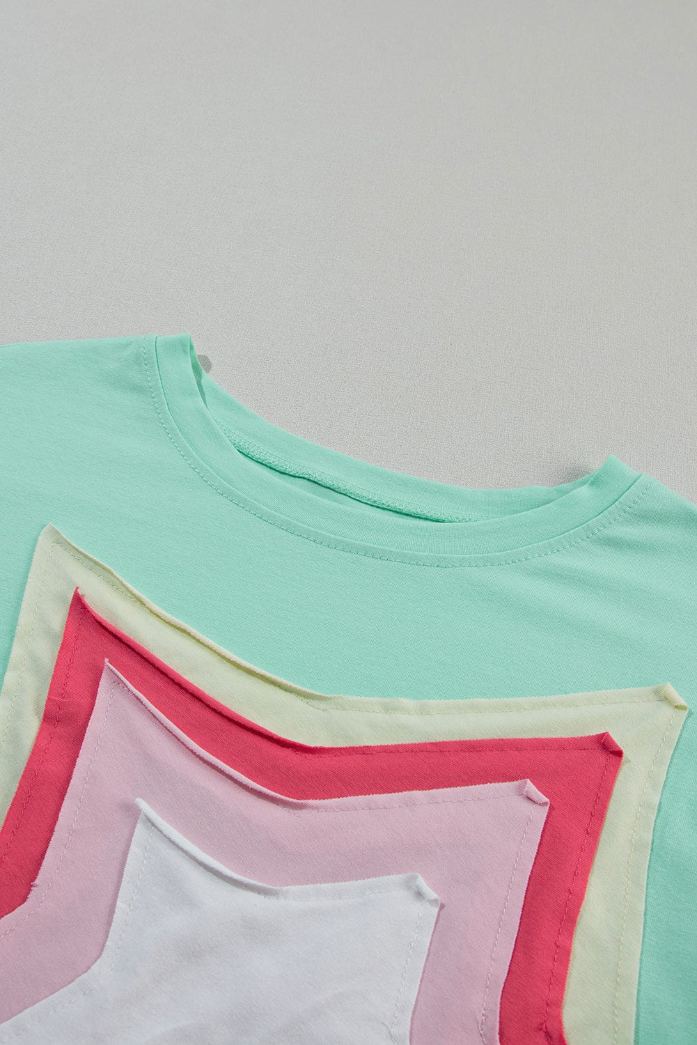 Mint Green Star Graphic Oversized Tee