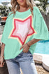 Mint Green Star Graphic Oversized Tee