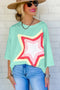 Mint Green Star Graphic Oversized Tee