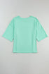 Mint Green Star Graphic Oversized Tee