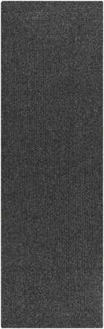 Alfombra trenzada de yute sintético de color negro