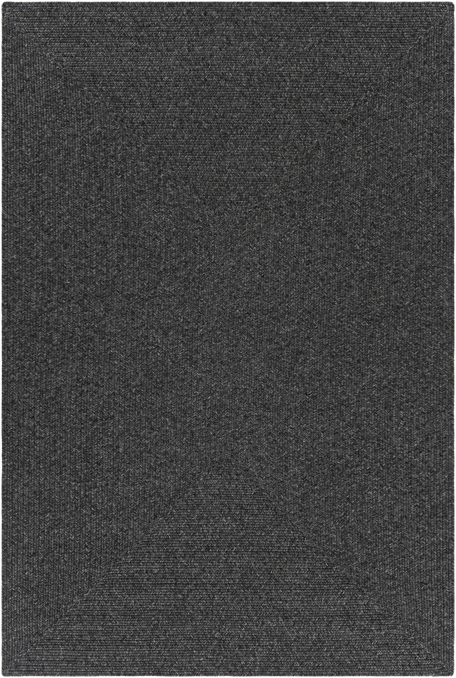 Alfombra trenzada de yute sintético de color negro