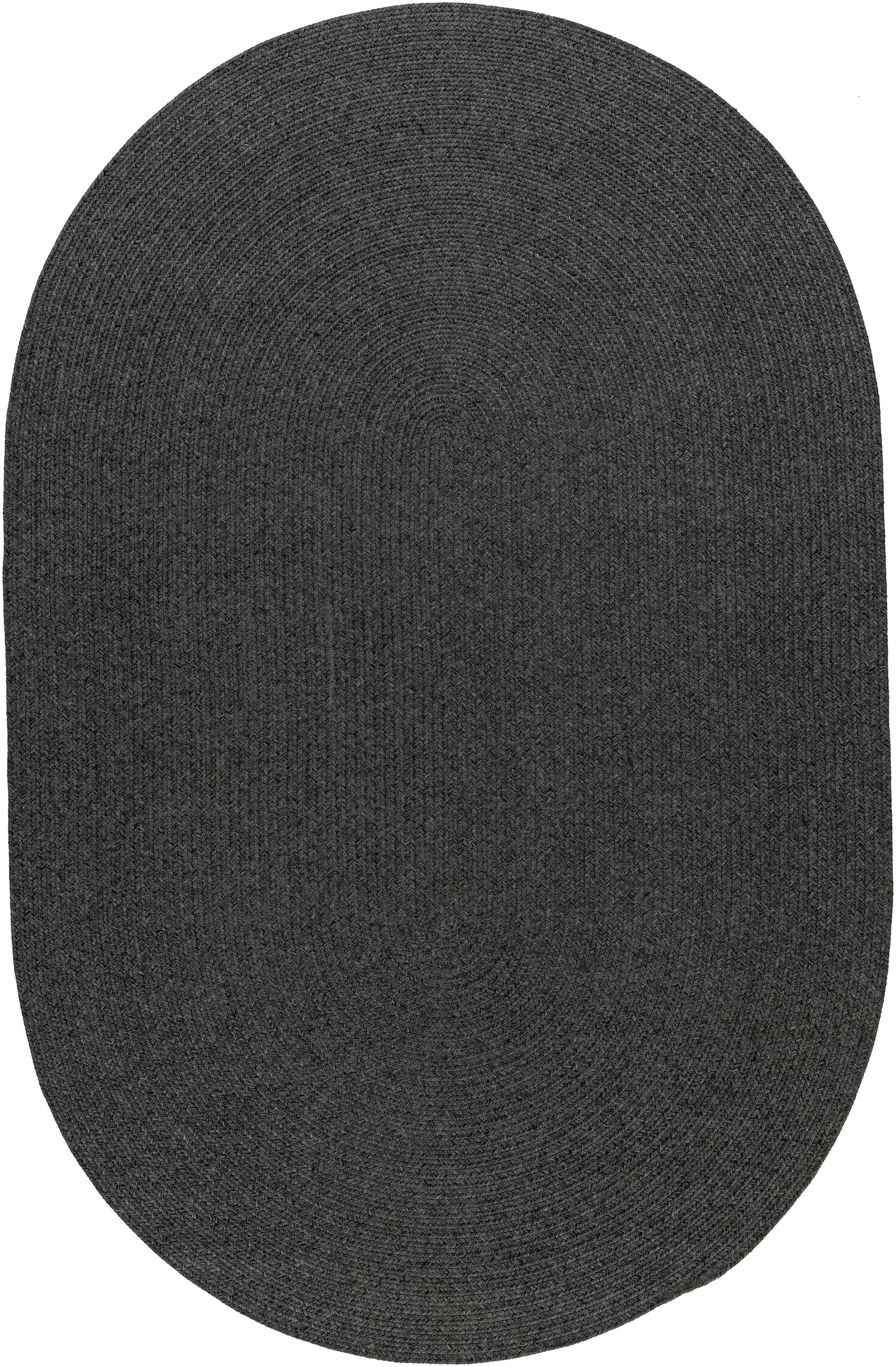 Alfombra trenzada de yute sintético de color negro