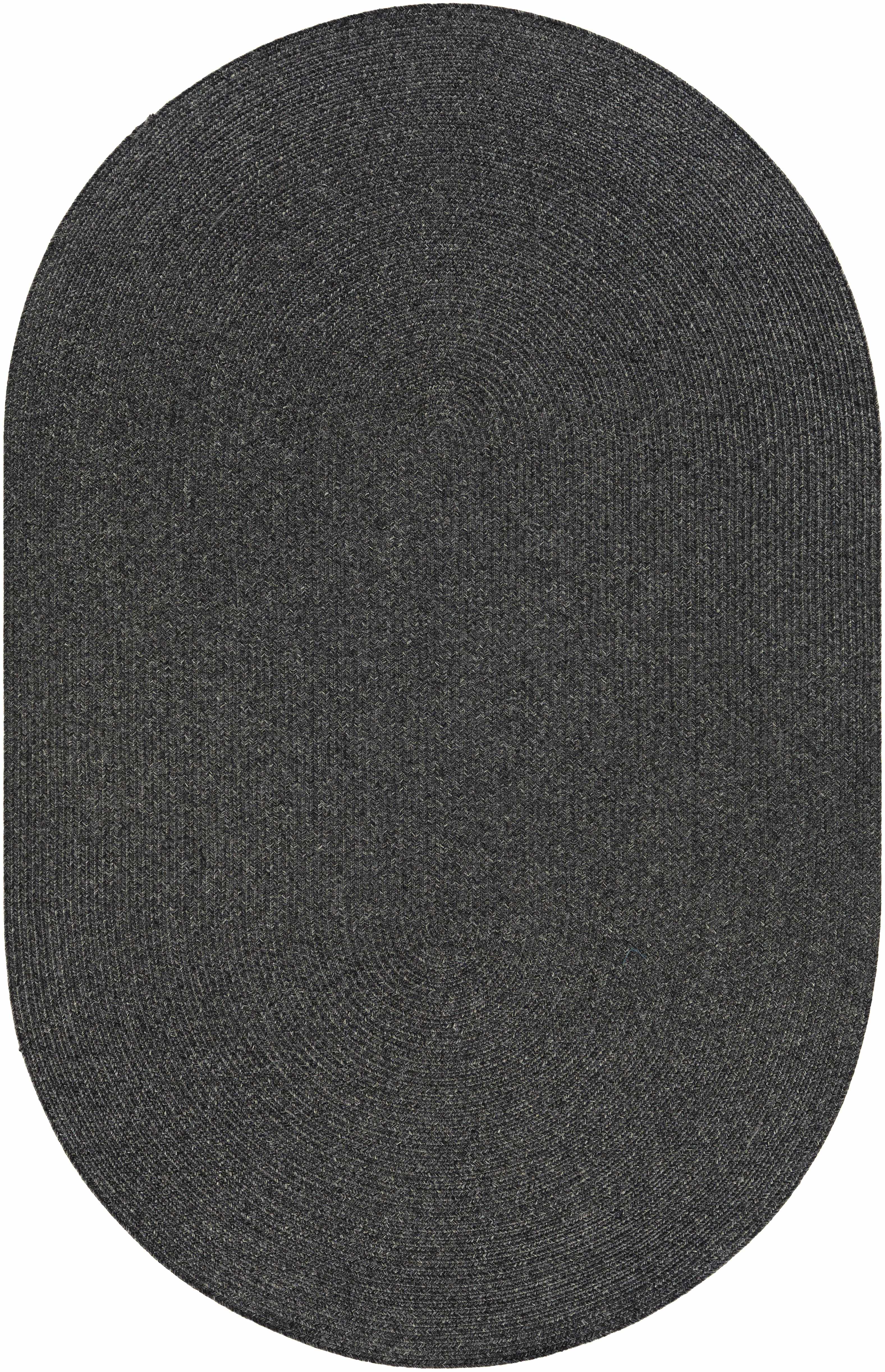 Alfombra trenzada de yute sintético de color negro