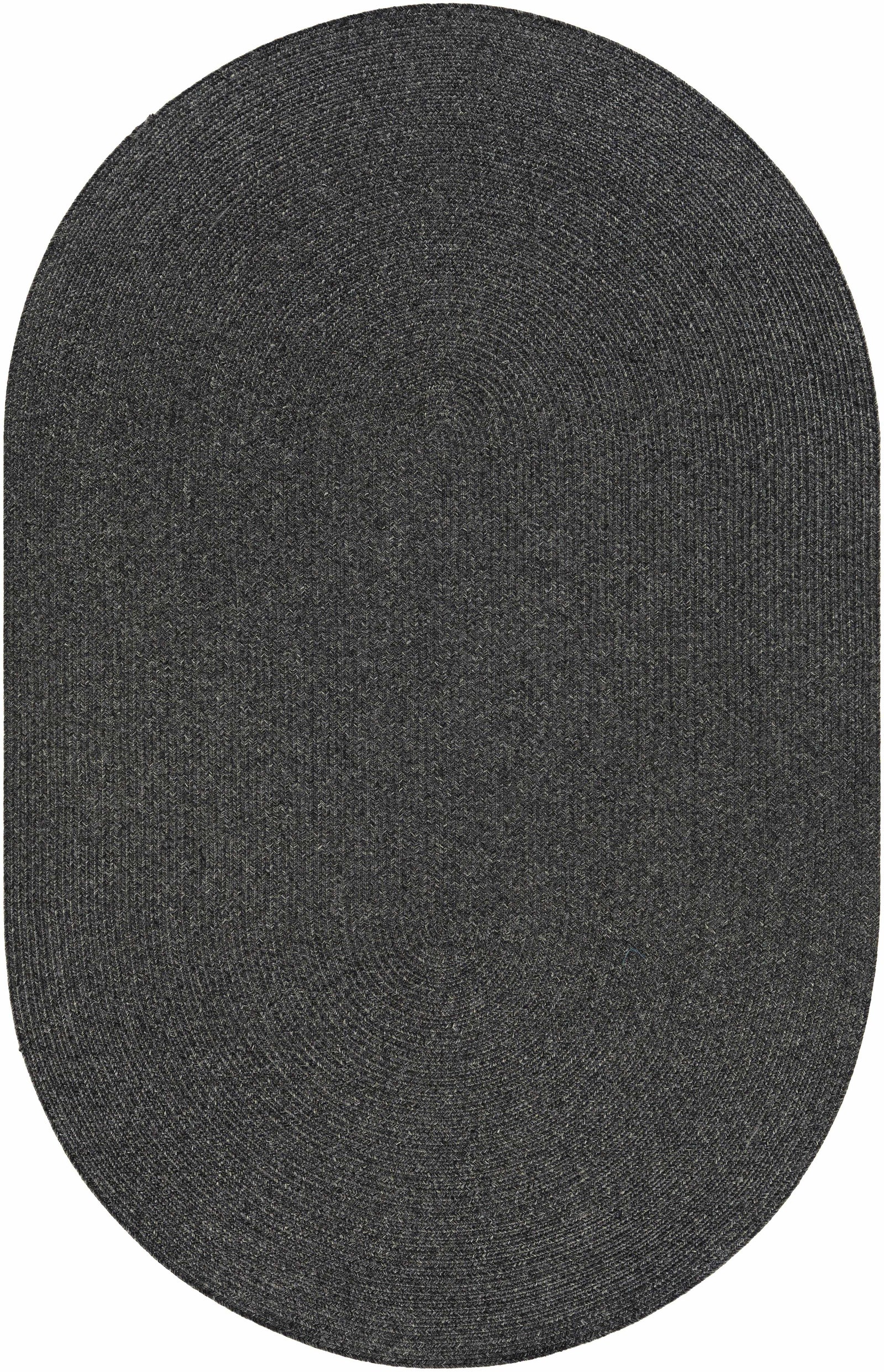 Alfombra trenzada de yute sintético de color negro
