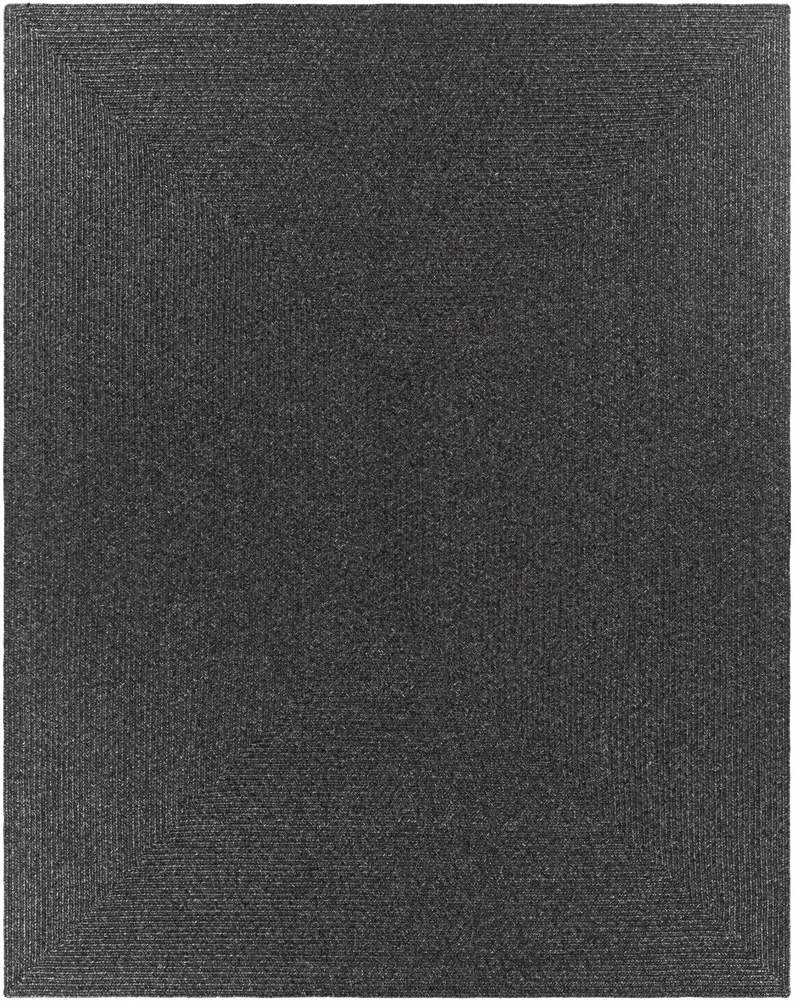 Alfombra trenzada de yute sintético de color negro