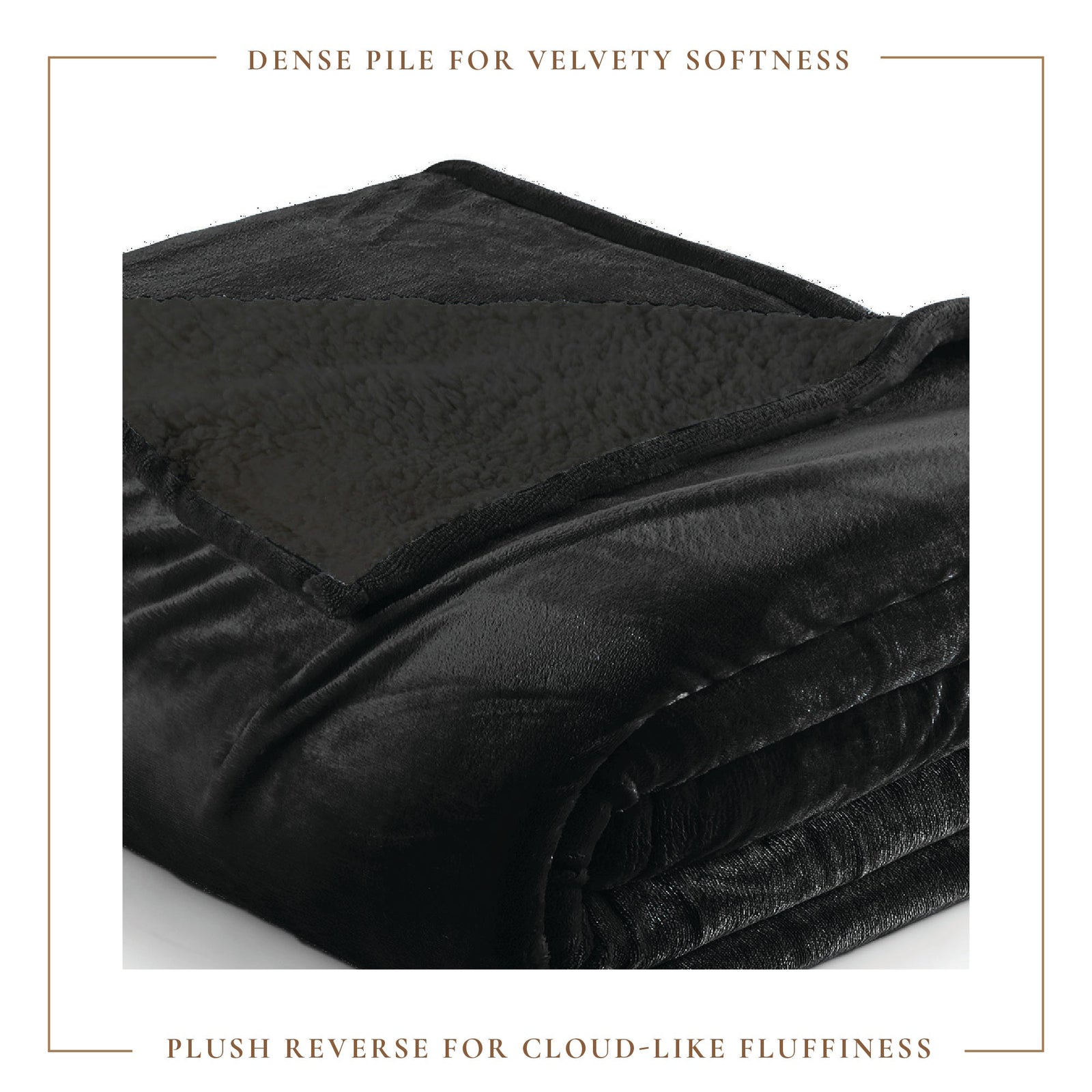 Velvet Plush Sherpa Bed Blanket - Sherpa Fleece Collection