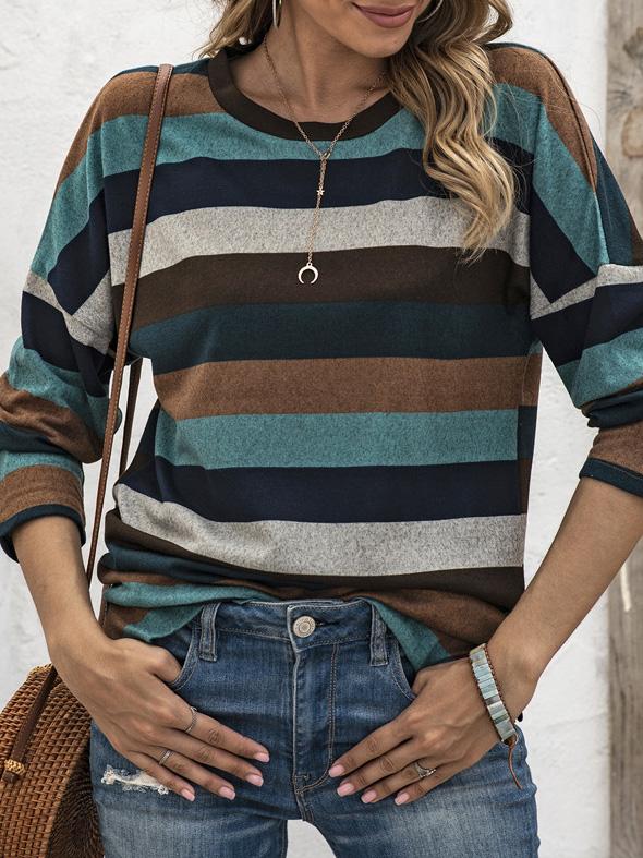 Striped Knitwear Sweater Shirt