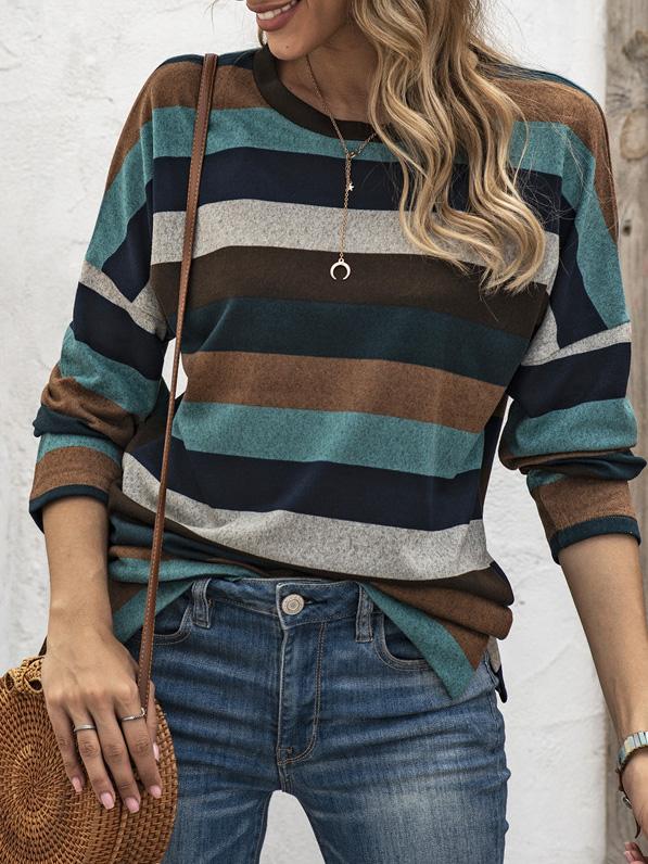 Striped Knitwear Sweater Shirt