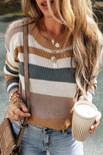 Striped Knitwear Sweater Shirt