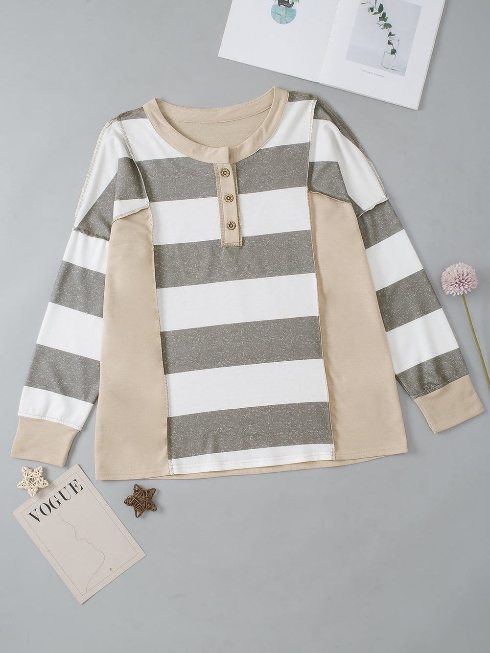 Striped Knitwear Sweater Shirt