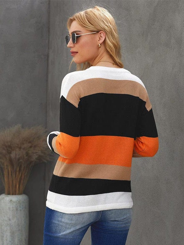 Striped Knitwear Sweater Shirt