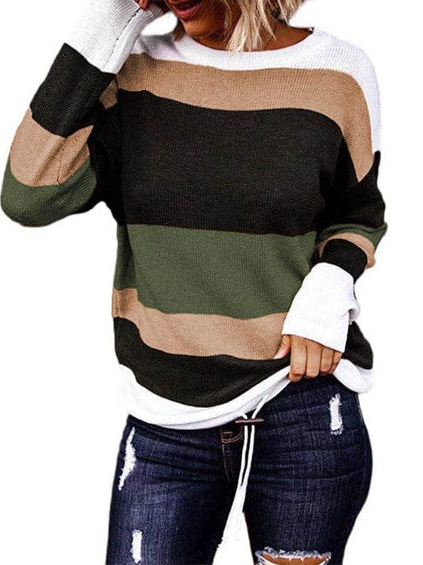 Striped Knitwear Sweater Shirt