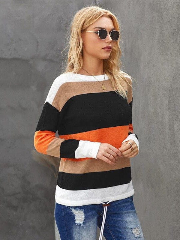 Striped Knitwear Sweater Shirt
