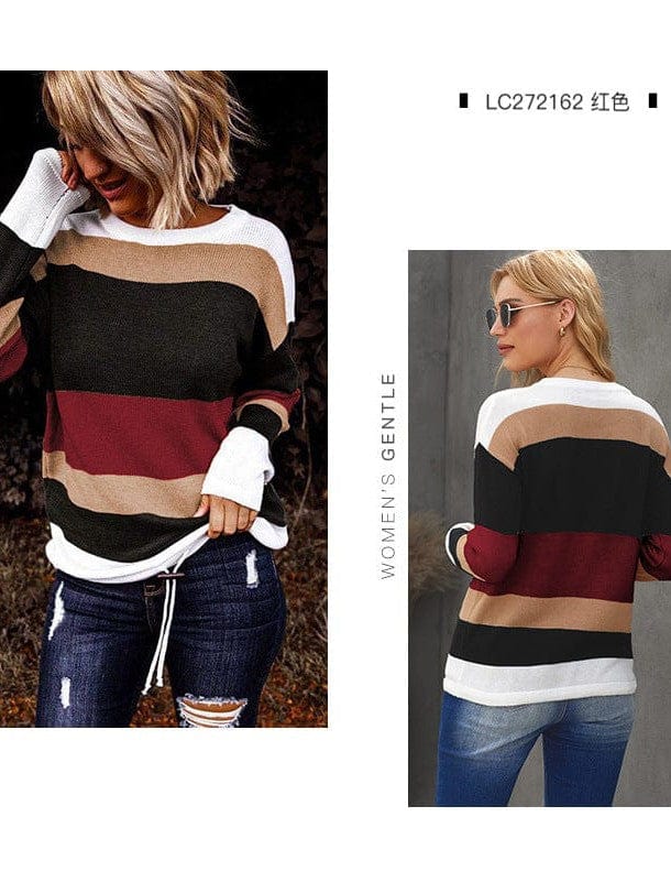 Striped Knitwear Sweater Shirt