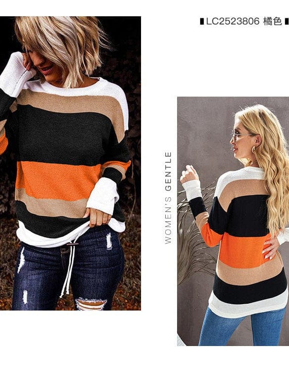 Striped Knitwear Sweater Shirt