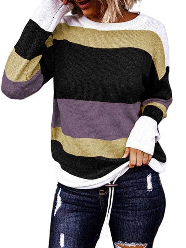Striped Knitwear Sweater Shirt