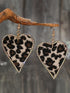 Leopard Print Heart Earrings with Sparkling Rhinestone Detail