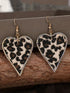 Leopard Print Heart Earrings with Sparkling Rhinestone Detail