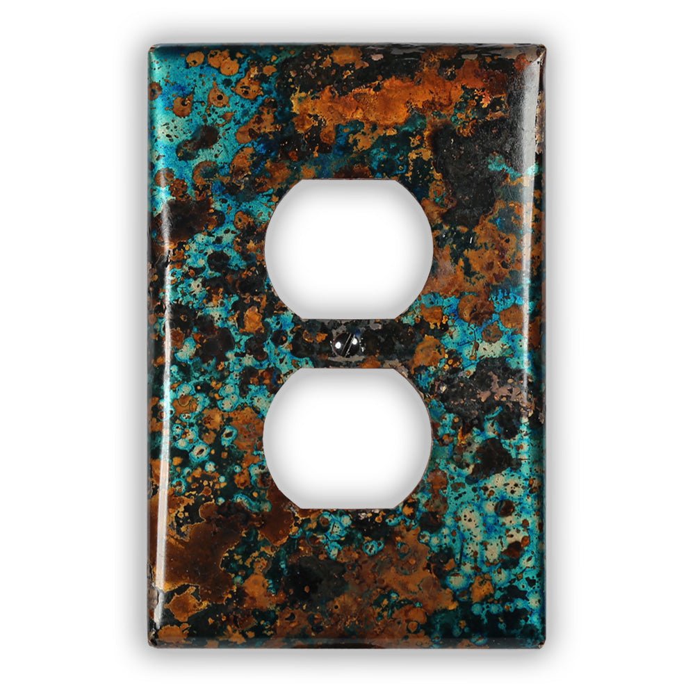 Placa de pared dúplex de cobre con topacio místico