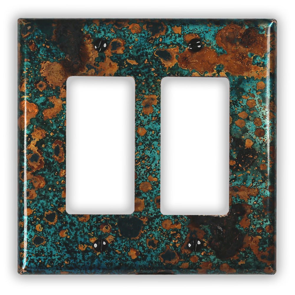 Placa de pared con 2 balancines de cobre y topacio místico
