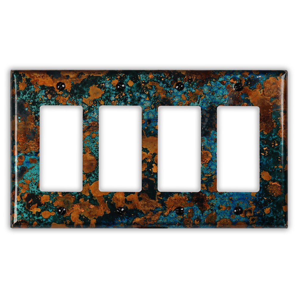 Placa de pared de cobre con topacio místico y 4 balancines
