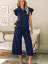 Navy Blue Knit Two-Piece Set