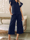 Navy Blue Knit Two-Piece Set