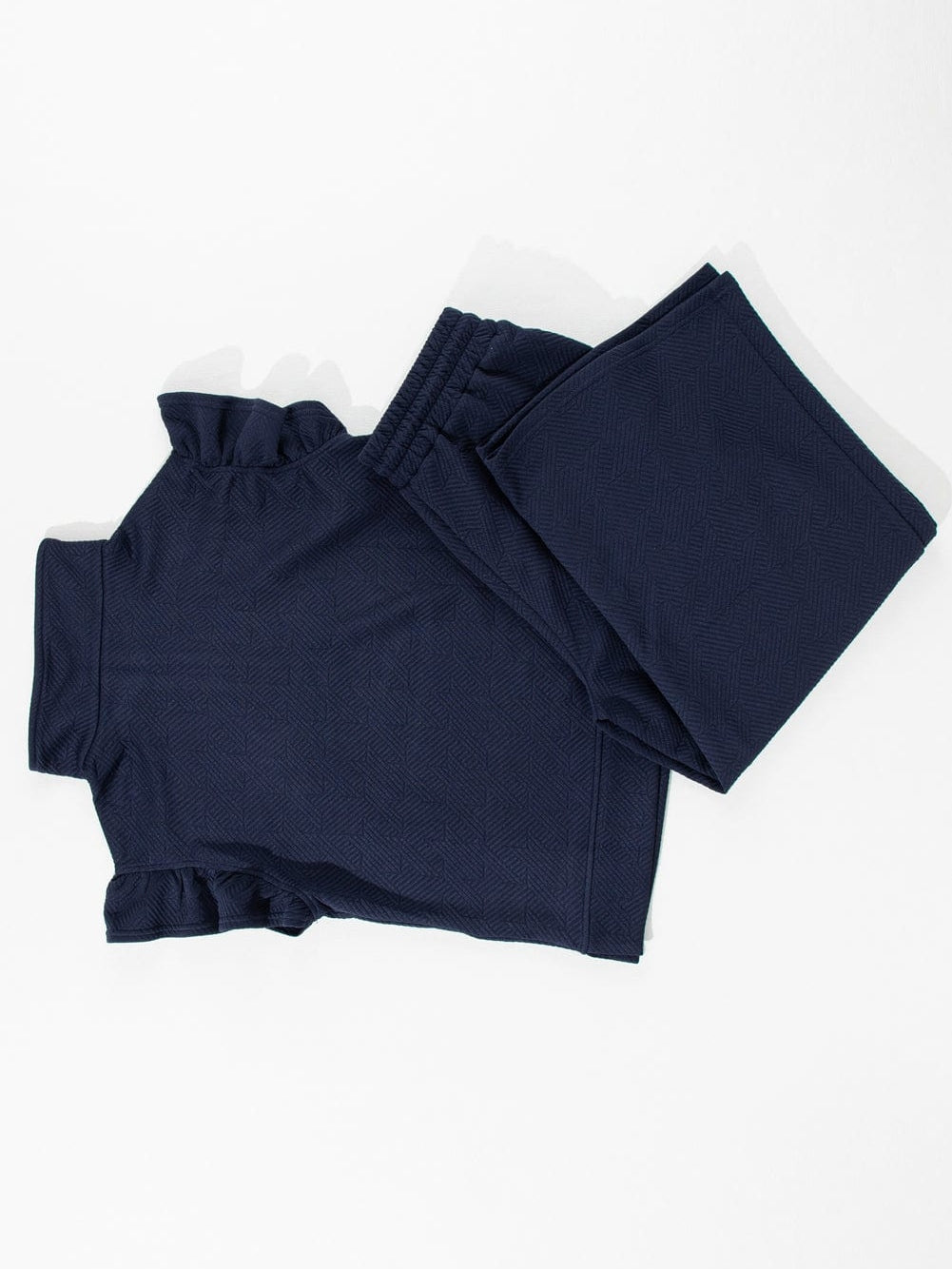 Navy Blue Knit Two-Piece Set