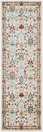 Alfombra de damasco blanco y marrón Neola