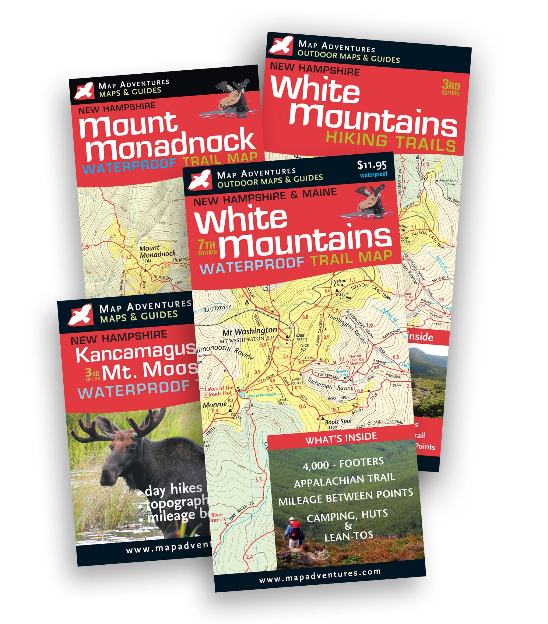 New Hampshire Map Bundle Hiking Trail Map