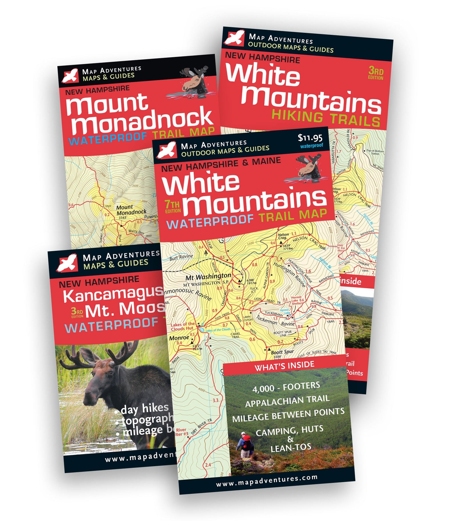 New Hampshire Map Bundle Hiking Trail Map